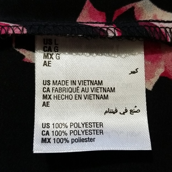 Alfani printed V hem top color black size large - Picture 9 of 9